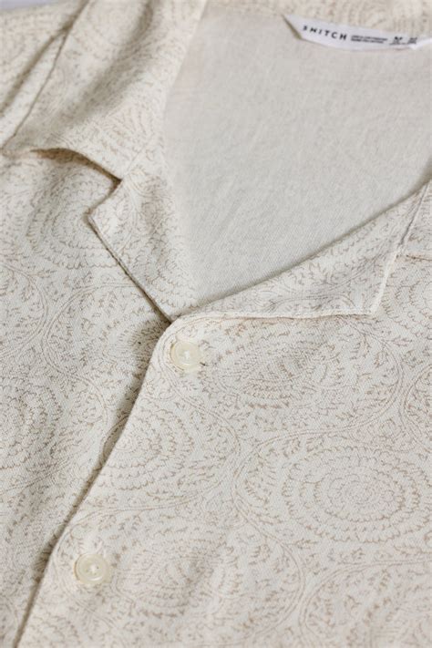 Buy Men's Off White Cuban Linen Blend Shirt Online | Snitch – SNITCH