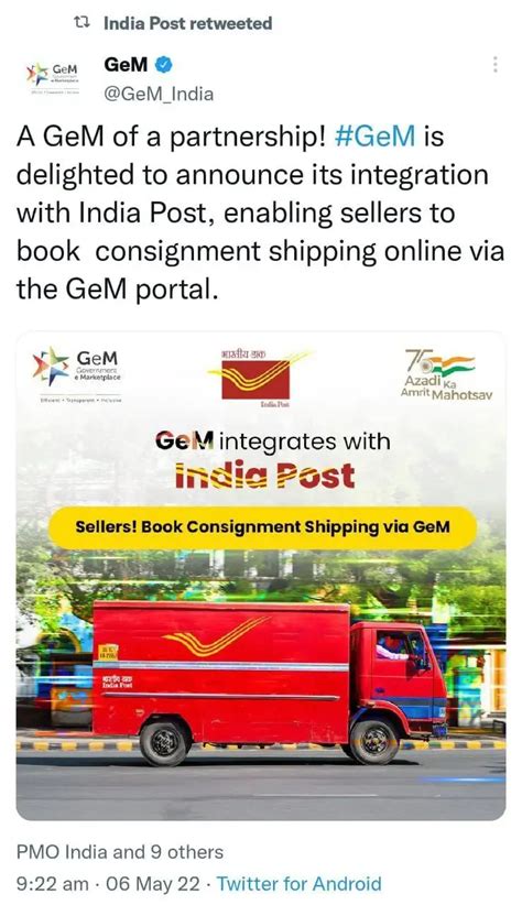 GeM Integration with India post | enabling sellers as Bulk customers to ...