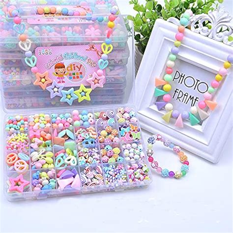 SYGA Plastic Beads for Kids Crafts Children's Jewelry Making Kit DIY ...