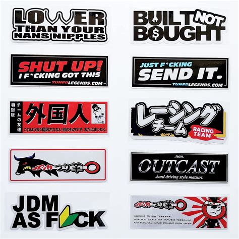 Buy 38Pcs Cool JDM Decal Japan Racing Car Stickers Drift Japanese Car ...