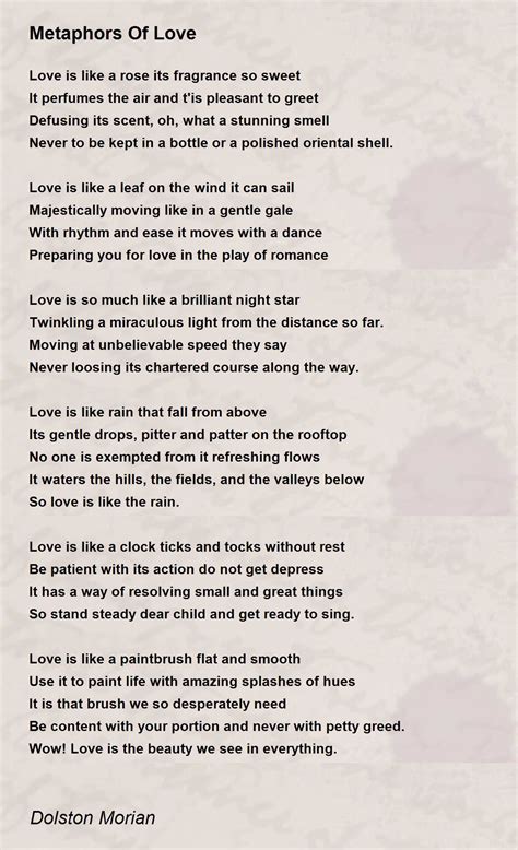 Metaphor Poems About Love
