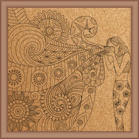 Next Print Laser Engrave Ornamental Girl Design