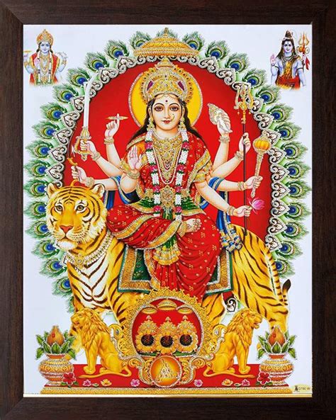 CRAFTSCORNER DURGA MAA WITH SHIVA VISHNU JI PHOTO FRAME | DURGA MAA ...