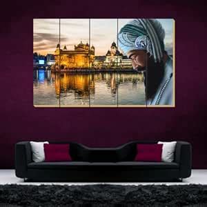 Hktrader Shri Guru Gobind Singh Ji 5 Panel Wall Art – Digitally Printed ...