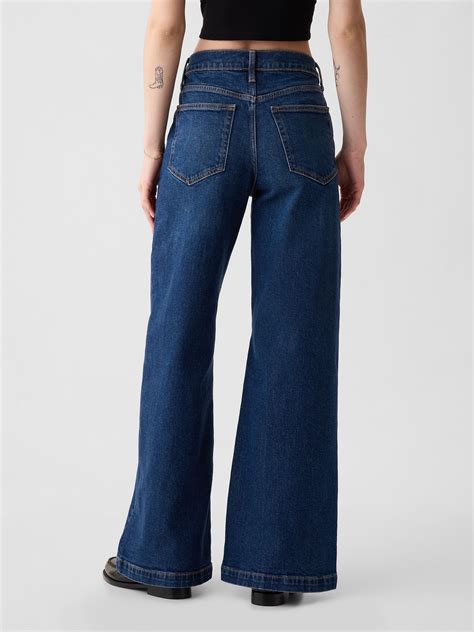 High Rise Stride Wide-Leg Jeans | Gap