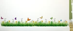Design Wall 175 cm Cool Grass Border with Butterflies Self Adhesive ...