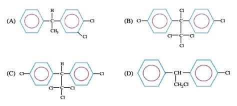 Which is the structural formula of DDT?Select the proper choice from ...