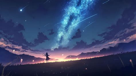 Download wallpaper 2560x1440 girl, silhouette, milky way, stars, night ...