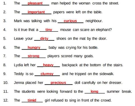 K5 learning grade 3 using adjectives grammar worksheet - Brainly.in