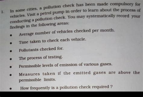 1.In some cities, a pollution check has been made compulsory for ...