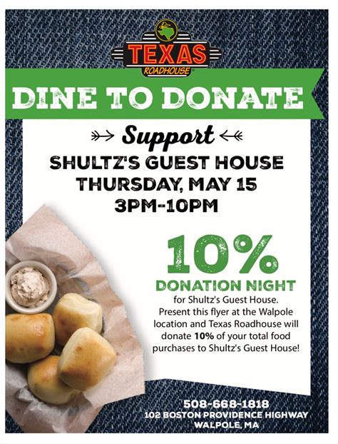 Texas Roadhouse Dine to Donate Event, Texas Roadhouse (Walpole, MA ...