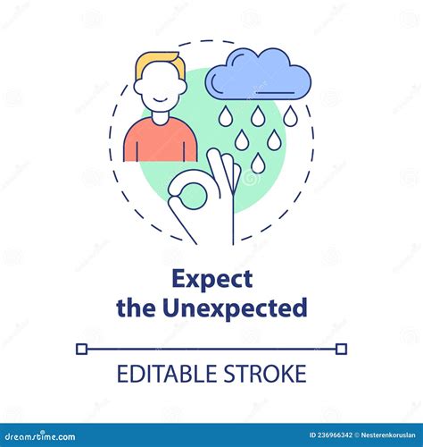 Expect Unexpected Concept Icon Stock Vector - Illustration of think ...