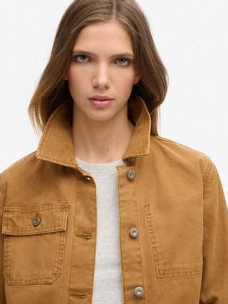 Superdry Canvas Chore Jacket, Tobacco Brown