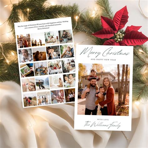 Christmas Collage Card Template, DIGITAL DOWNLOAD, X-mas Photo Card ...
