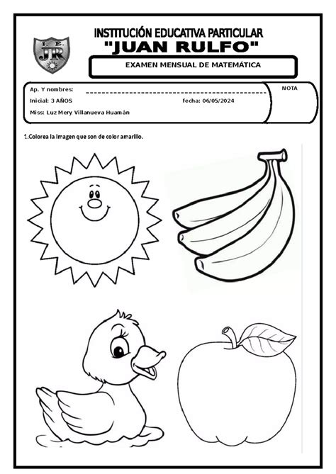 Examen plan lector abril - Lenguaje Y Comunicación - 1 la imagen que ...