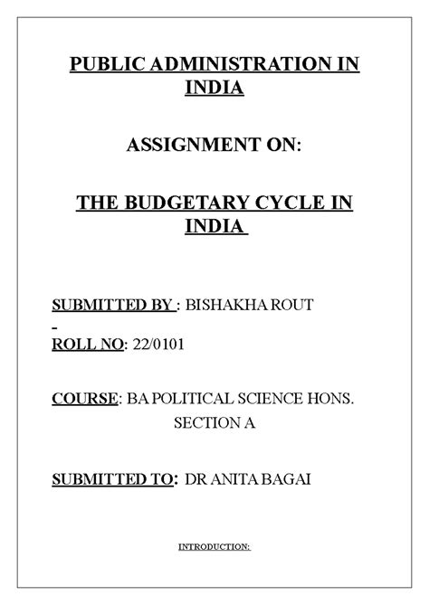 Pub ad in india final - PUBLIC ADMINISTRATION IN INDIA ASSIGNMENT ON ...