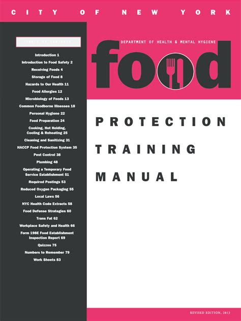 NY Food Protection Training Manual Form - Fill Online, Printable ...