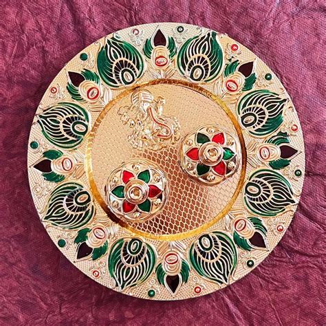 Acrylic Roli Chawal Plate Design No. 4 – Adikala - Craft Store