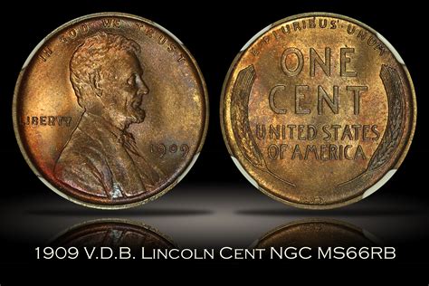 Michael Kittle Rare Coins - 1909 V.D.B. Lincoln Cent NGC MS66RB