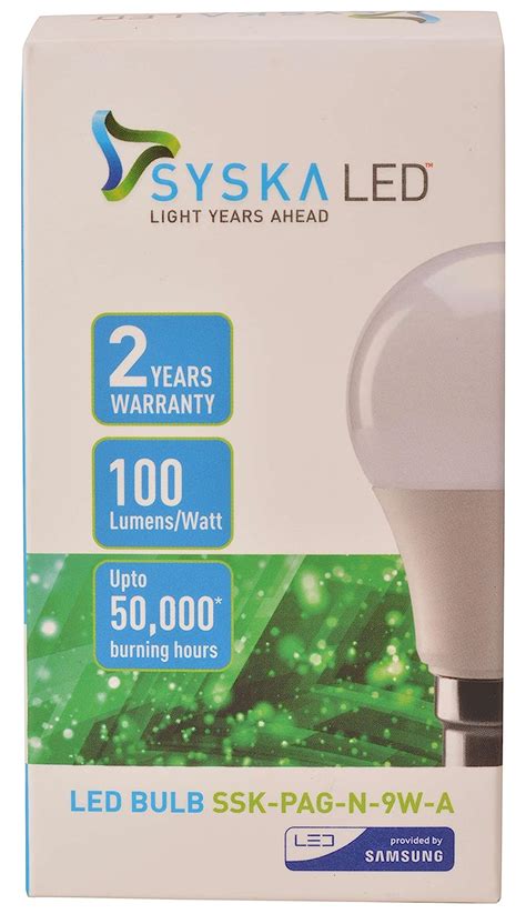 Buy Syska SSK-PAG-N-9W-A 9-Watt LED Bulb (White) Online at Low Prices ...