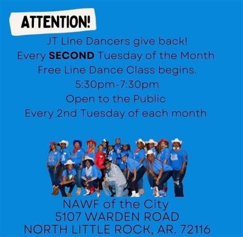 Free line dance class with the JT Line Dancers of Little Rock, Nawf of ...