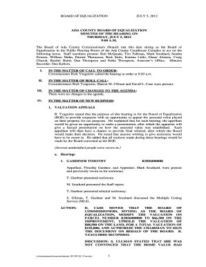 Fillable Online 752012 Board of Equalization - Ada bCountyb Fax Email ...
