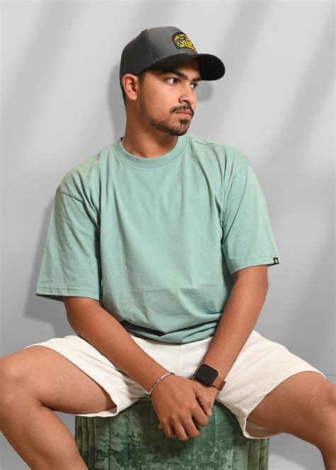 Solid Men Oversized T-Shirt | Mint Green | Shop Now | PRONK – pronk.in