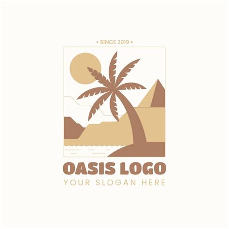 Logo dell'oasi dal design piatto | Vettore Gratis