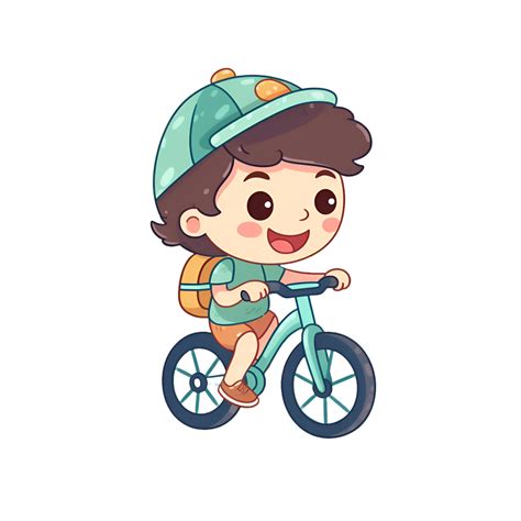 Riding Bike Vector Sticker Clipart Cartoon Kid Riding - vrogue.co
