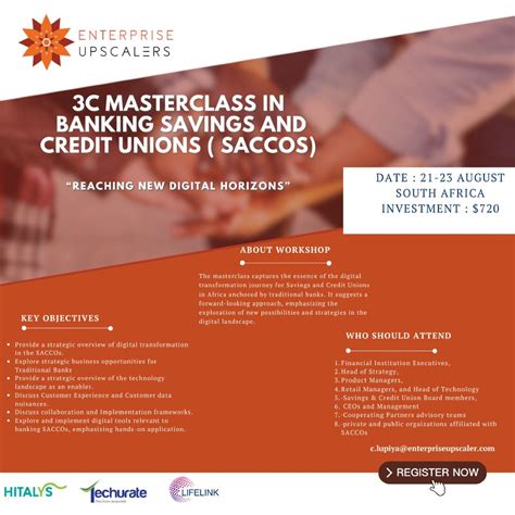 3 C Masterclass in Banking Savings and Credit Unions (SACCOS), Royal ...