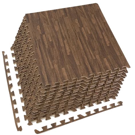Sorbus 24" Interlocking Floor Tile Mats, 12ct., Color: Dark Brown ...