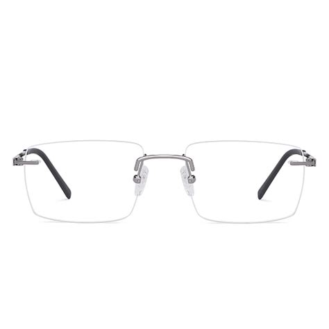 Buy Grey Gunmetal Black Rimless Rectangle John Jacobs Supreme Steel JJ ...