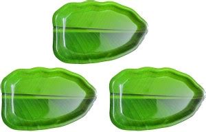 VERILUXE Pack of 3 Melamin Melamine Serving Tray |( Medium) Leaf Dinner ...