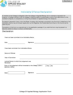 Fillable Online cab-bc Declaration - College of Applied Biology Fax ...