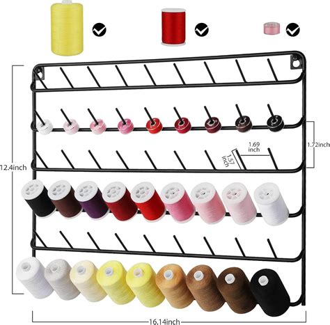 Buy Thread Holder Wall 54 Spools Thread Rack Embroidery Spool Thread ...