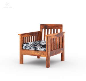 Allie Wood Rosewood ( Sheesham ) Fabric 1 Seater Sofa Price in India ...