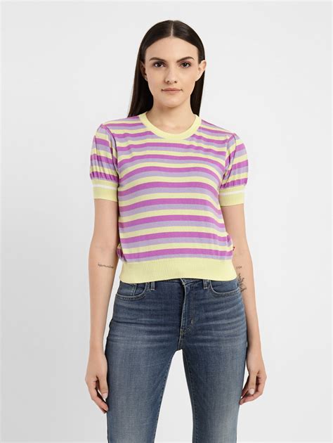 Women's Striped Round Neck Sweater – Levis India Store