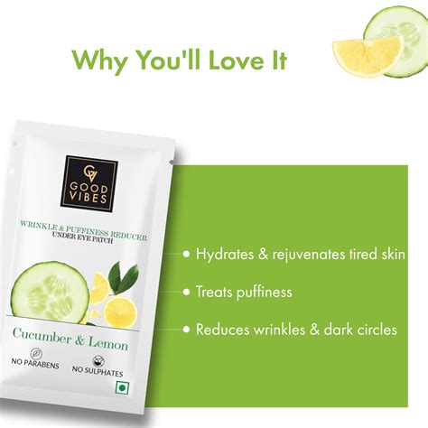 Cucumber & Lemon Wrinkle & Puffiness Reduction Under Eye Patch – Good Vibes