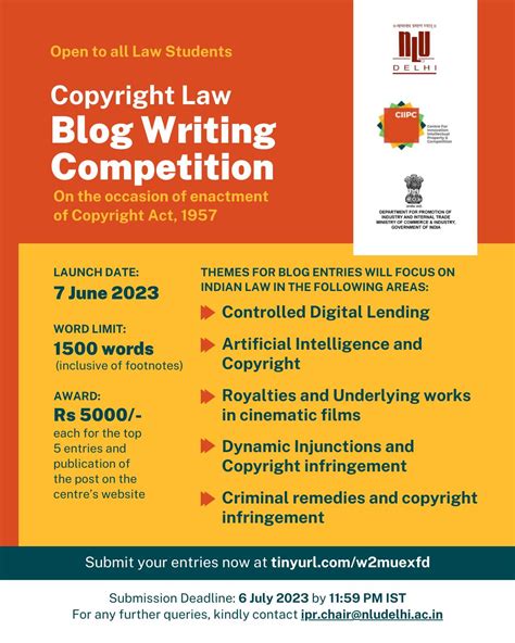 COPYRIGHT LAW BLOG WRITING COMPETITION BY DPIIT IPR CHAIR AND CENTRE ...
