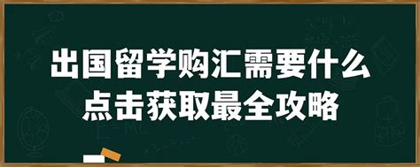 出国留学购汇需要什么？点击获取最全攻略「环俄留学」