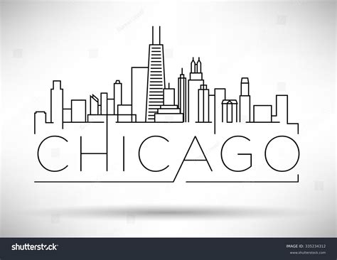 Chicago Skyline Silhouette Chicago Skyline