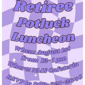 2nd Annual Retiree Potluck Luncheon, 125 ONeal St, Newberry, SC, 1 ...