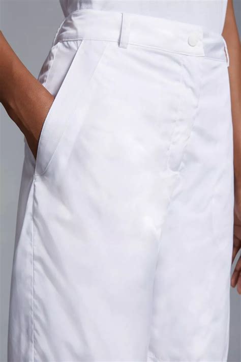 Optical White Nylon Trousers - Trousers & Shorts for Women | Moncler CY