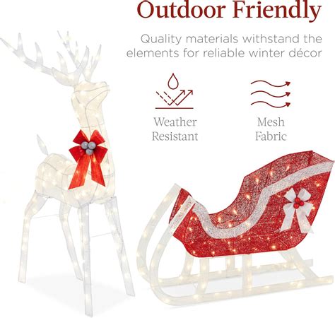 Buy Best Choice Products Lighted Christmas 4ft Reindeer & Sleigh ...