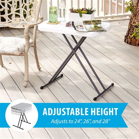 Lifetime 80251 Adjustable Folding Laptop Table TV Tray, 26 Inch, White ...