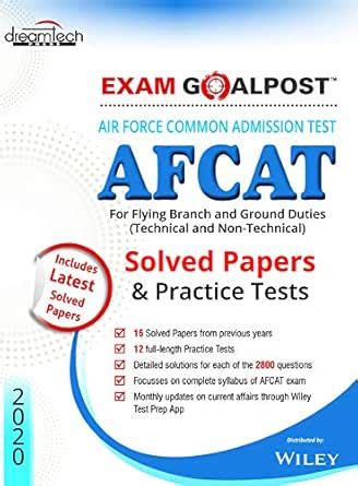 Air Force Common Admission Test (AFCAT) Exam Goalpost Solved Papers ...