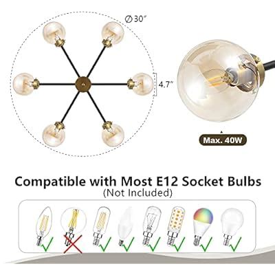 WINGBO 6-Light Modern Chandelier, Sputnik Pedant | Ubuy India