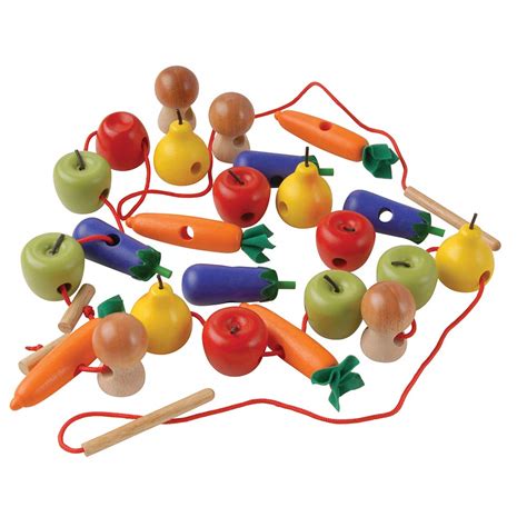 Constructive Playthings Threading Fruits & Vegetables Craft Kit ...