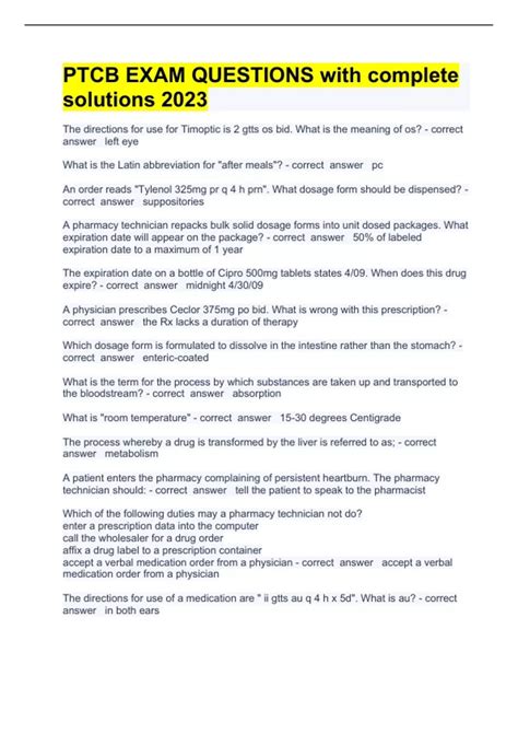 Image result for Past PTCB Questions