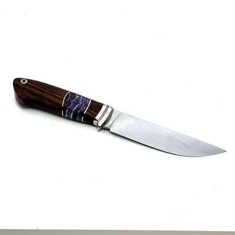 CPM® REX® 121 Steel Hunting Knife with Ironwood Handle and Mammoth Tus ...